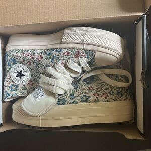 Converse Cream Floral High-Tops